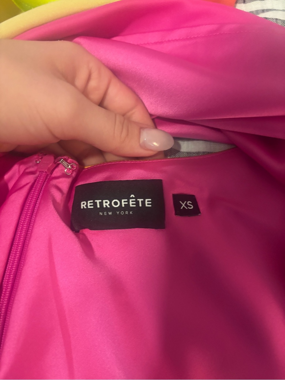 JOSEFINE SILK DRESS Pink Lime Ombre Retrofete silk mini slip dress backless - Picture 12 of 16